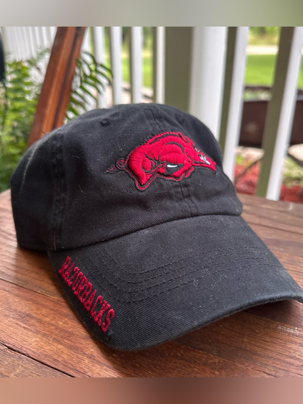 Black Baseball Cap with Arkansas Razorbacks